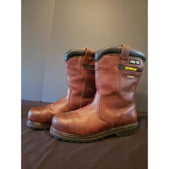 Caterpillar Wellston Pull On Steel Toe Work Boot Mens Size 9.5 Waterproof - Picture 1 of 7